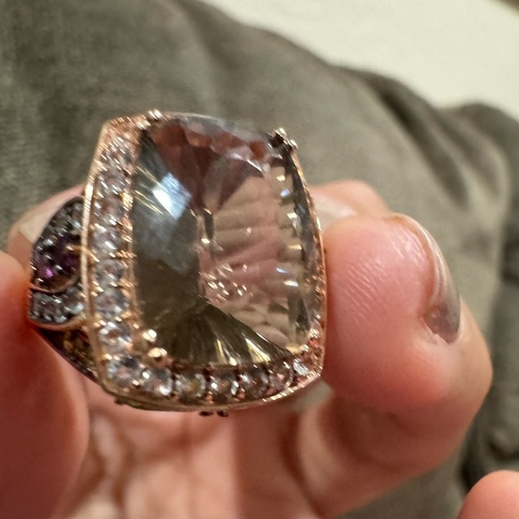 Sold! LeVian,Tsavorite,Rhodolite,Citrine,Smokey Quartz 14K Rose Gold Ring 7.5 - Picture 3 of 14